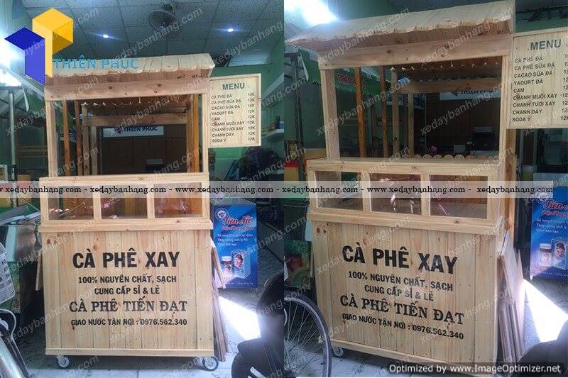 xe ban ca phe bang go