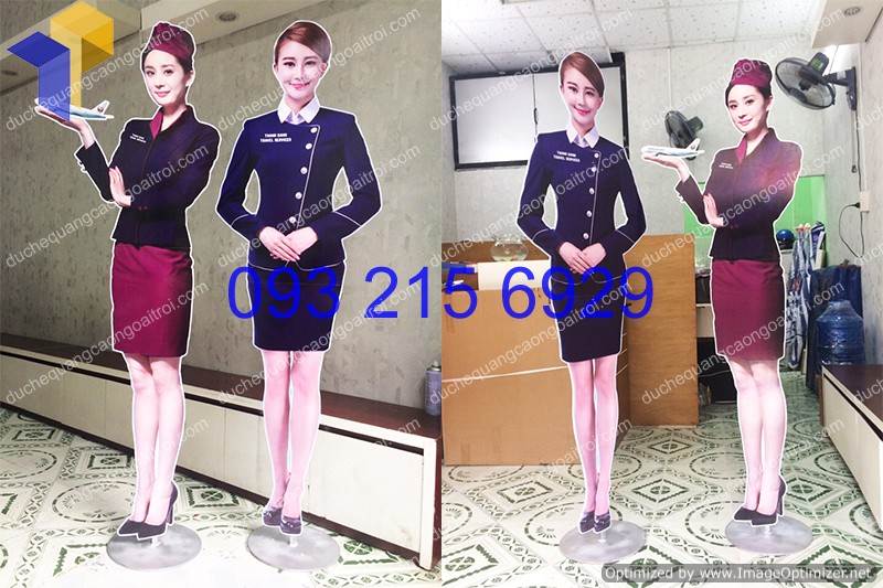 standee mo hinh tiep vien hang khong