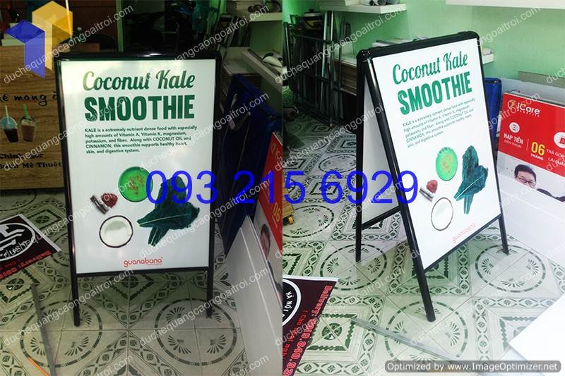 standee chu a menu ban hang